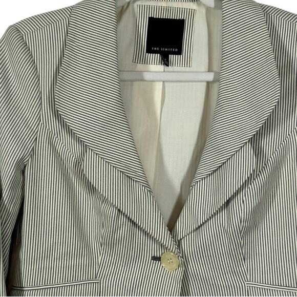 The Limited Heather Grey Pinstripe Blazer | Single Button | Size Medium - Picture 3 of 16